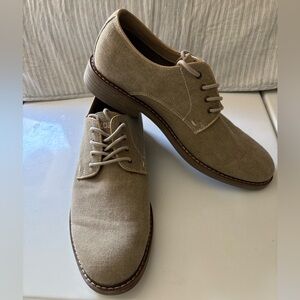 Izod Beige Canvas Derby Lace-Up Shoes